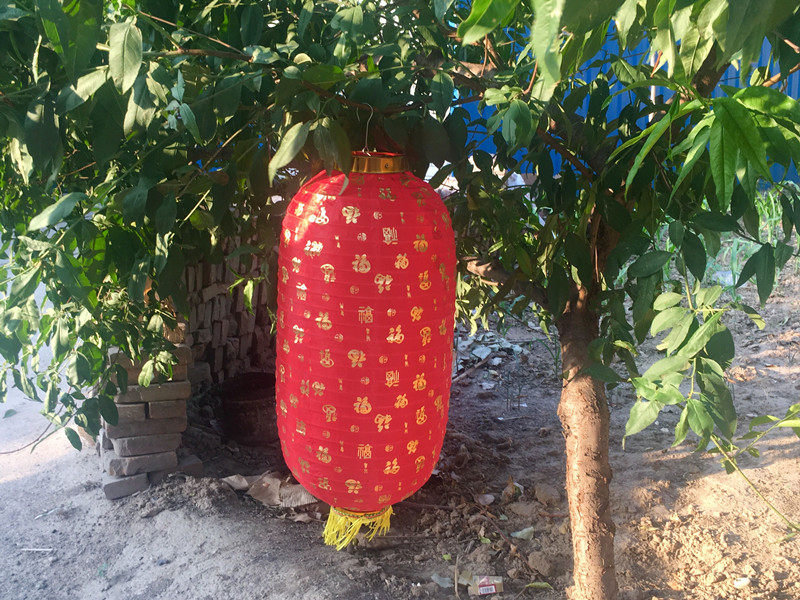 Big Red Winter Melon Lantern Japanese and Korean Kindergarten Dance Props Full Red Long Baifu Festive Decoration Folding Advertising Lantern