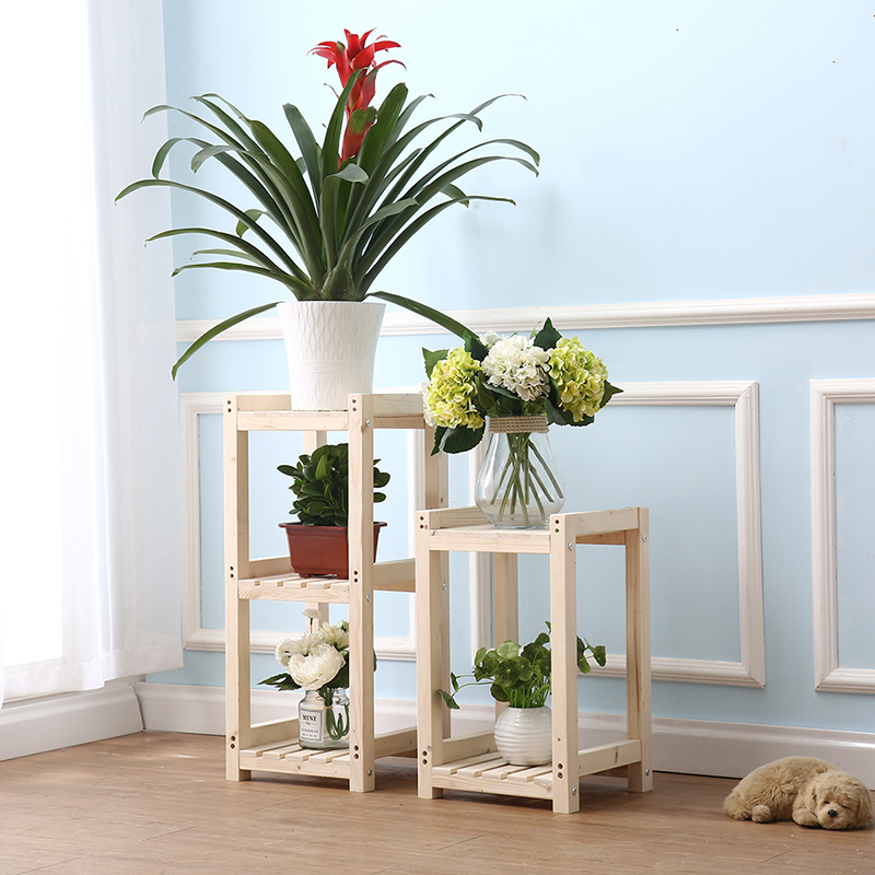 Flower rack simple modern solid wood shelf multi-layer Yangtai flower living room bonsai storage multi-functional bookshelf grid