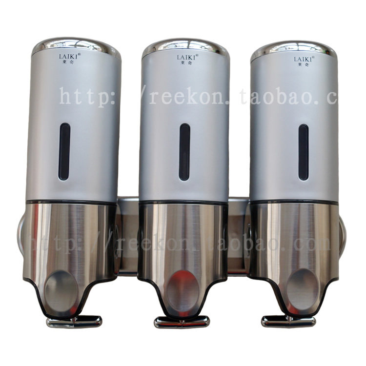 Guesthouse Hotel Bathroom Wall-mounted Stainless Steel Triple Head Soap Liquid body lotion to soap machine soap liquid case handwashing liquid bottle