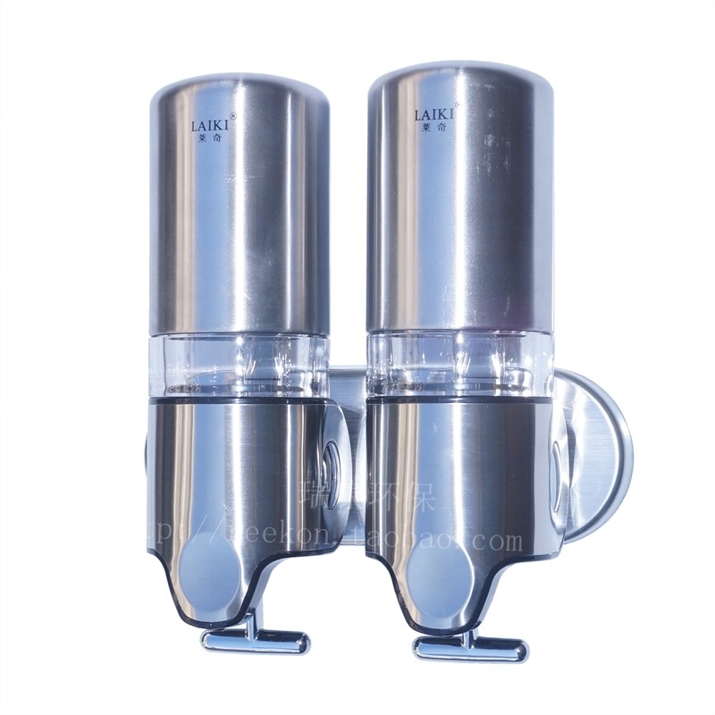 Letch Hotel Room Bathroom Home Wall-mounted Stainless Steel Double Head Soap Liquid Soap Liquid Soap Liquid Bottle Soap Dispenser for soap dispenser