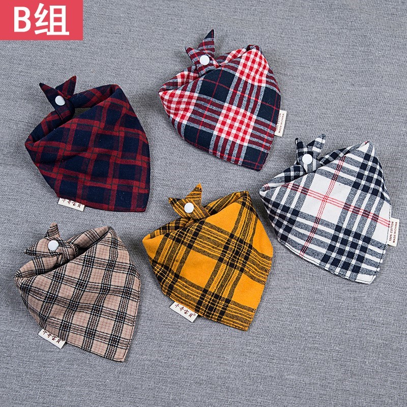 Boy waterproof by button cute summer baby pure cotton saliva towel full cotton ultra soft triangle towel soft and handsome