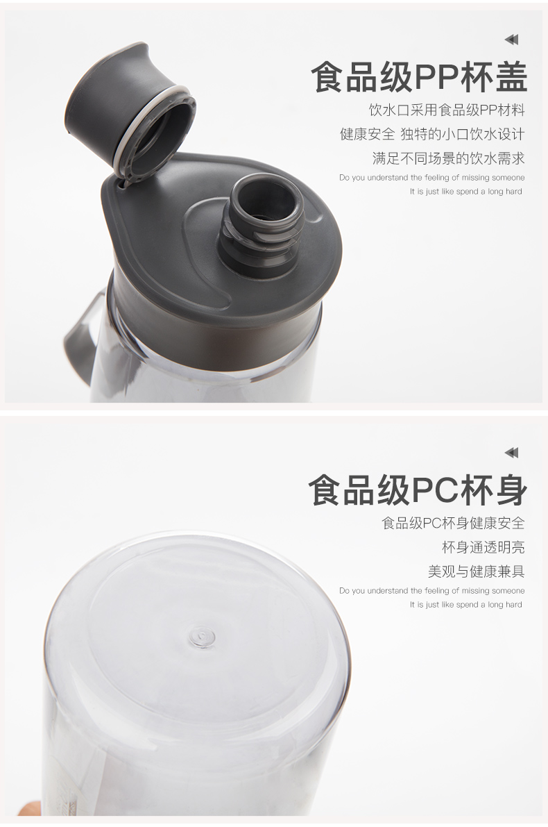 Chuchen dung lượng lớn không gian cốc cầm tay cốc sáng tạo cốc nhựa cốc thể thao cốc sinh viên - Tách cốc uống nước đẹp