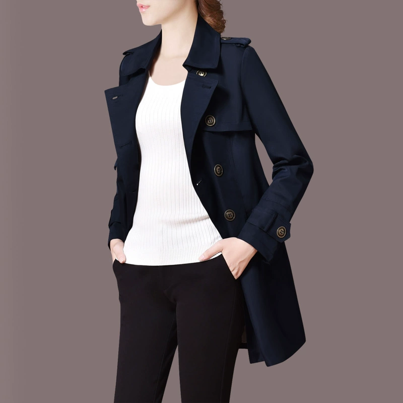House of Dust Chiều dài phiên bản Hàn Quốc của mùa thu năm 2021 mới mùa thu không khí trang nghiêm trang trọng áo khoác gió rộng rãi quần áo phụ nữ - Trench Coat