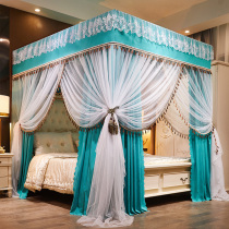 Mosquito net household 1 8m bed double grain bed curtain integrated four seasons universal Princess shading bed mantle encryption thickening