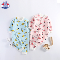 Baby one-piece clothes autumn winter pure cotton warm khaclothes climbing clothes Baby thickened clip cotton winter clothing Sleeping Newborn Clothes