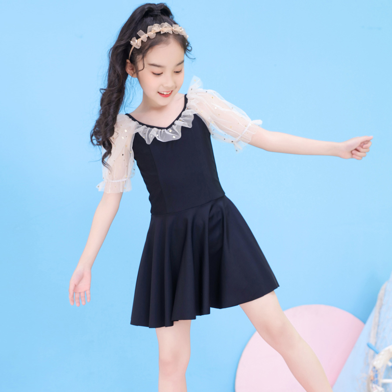 Children's swimsuit girls summer middle school big boy skirt princess cute baby girl one-piece girl big boy student swimsuit