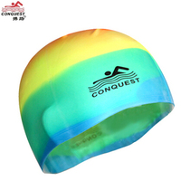 Silicone swimming cap waterproof adult male and female universal swimming cap comfortable without let-head protective ear cap