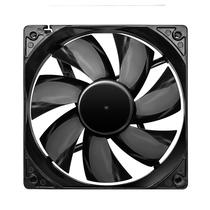 Chassis fan 14cm silent cooling fan no light black frame black leaf two-pin interface desktop power fan