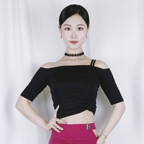 SOFTCHEN JIA Latin modern dance practice clothes new female one-word collar short slim top R53