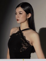 BLINGC拉丁舞女成人新款挂脖吊带上衣蕾丝连体衣练功服国标舞168