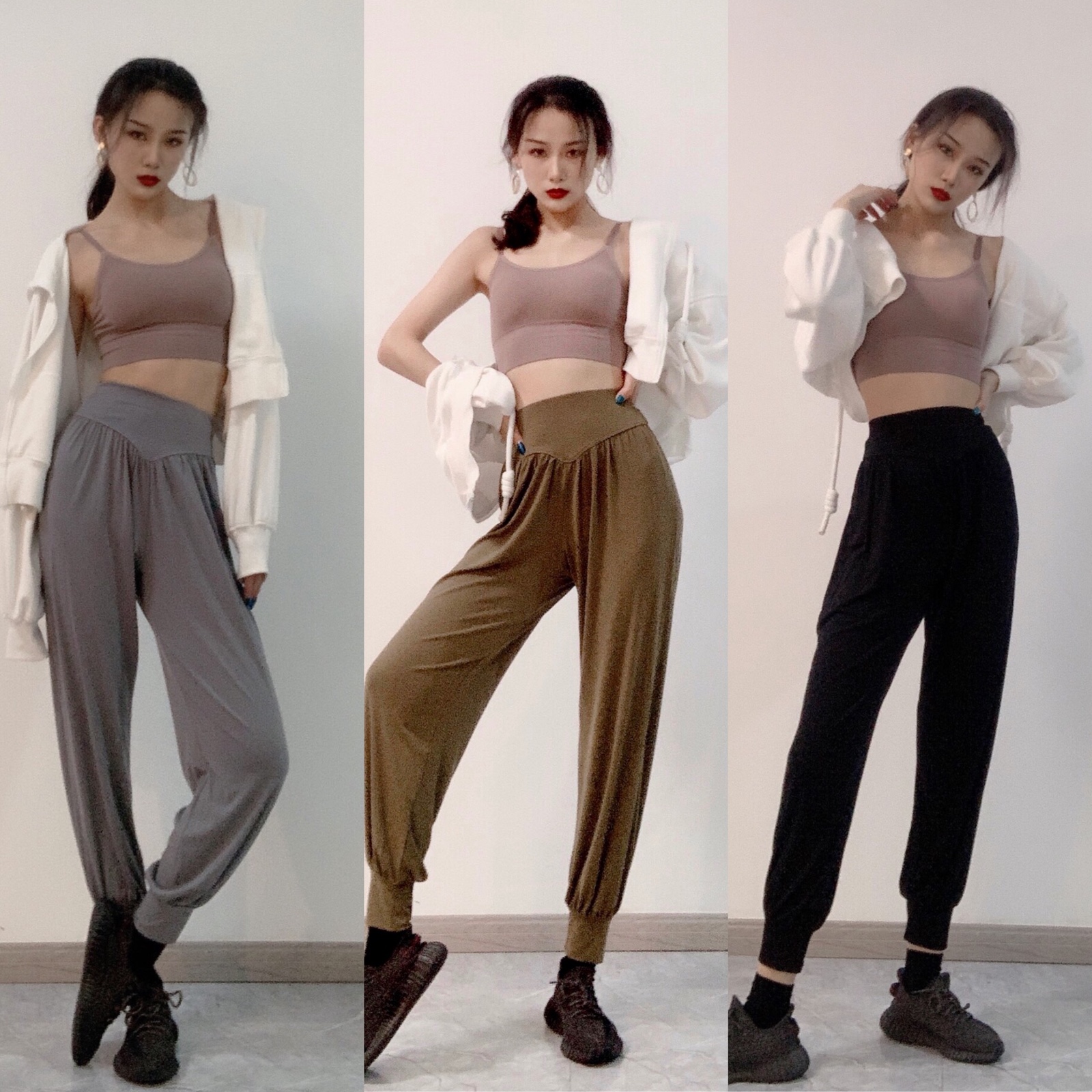 SOFTCHEN LR Latin Dance Exercise Dancing Elastic Comfort slim 100 lap collection feet High waist pants 015