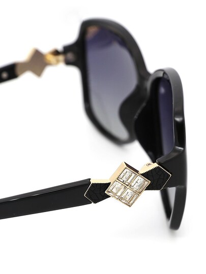 Sunglasses for Women, Korean Style Trendy Sunglasses for Women, Anti-Uv, Square, Large Rhinestones, Polarized for Driving, Tr90 Anti-Sunburn