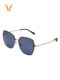 Micro-Patch Stereo Edge-Cut Nylon Lenses Titanium Alloy Unisex Anti-Uv Sunglasses Trendy Large Frame Sunglasses