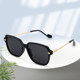 Korean Style Celebrity Trendy Hong Kong Style Retro Square Frame Face-Slimming Street Style Sunglasses for Men and Women, Yellow and Tea-Colored Sunglasses