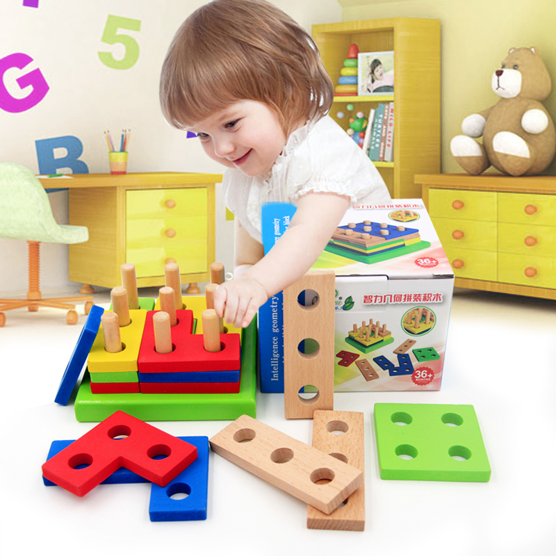 Kindergarten Tong Meng's building blocks Early teaching Puzzle Zone Corner Material Toys Men -1-2-3's -1-2-3 - Year-Old Female Baby Intellect Girl
