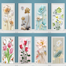 Bedroom mobile door sticker whole self-adhesive living room glass sticker door wardrobe decoration bathroom waterproof door sticker