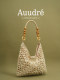 Auudre Summer Woven Straw Beaded Shoulder Tote Bag for Women 2026 New Seaside Vacation Beach Bag