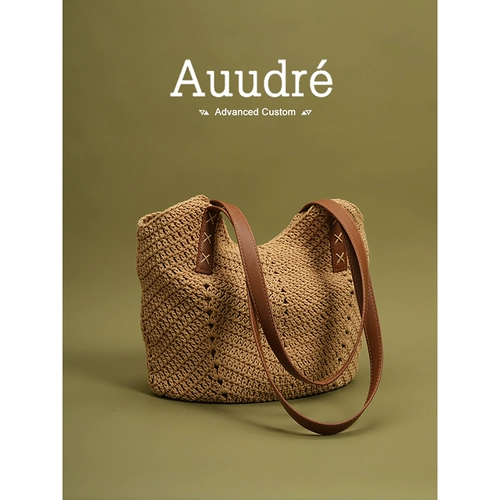 Плетеная соломенная вместительная и большая сумка через плечо, пляжная сумка на одно плечо