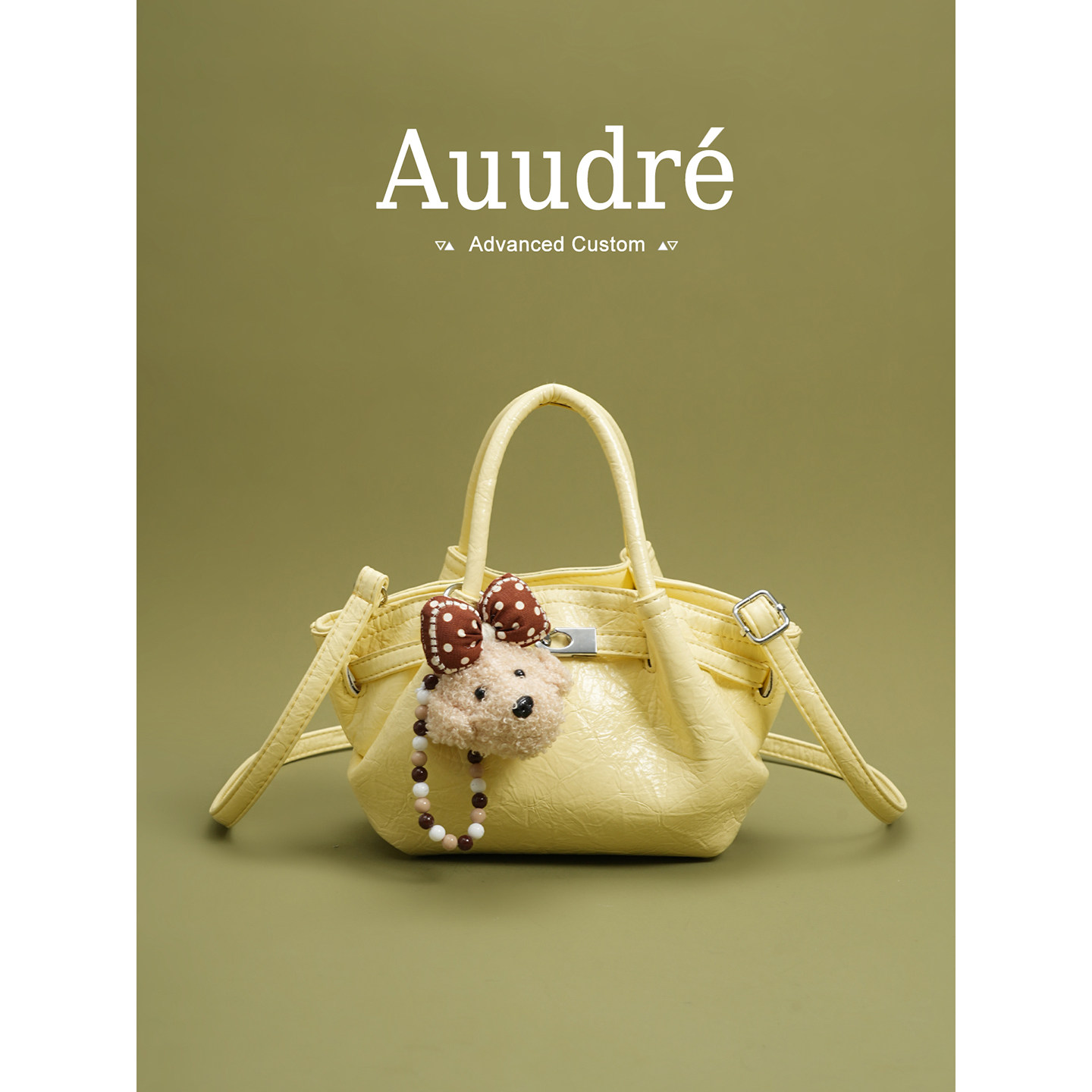Auudre Luxury Stylish Yellow Handbag For Women 2026 New Summer Fashion Commuter Crossbody Small Tote Bag - Thumbnail 2