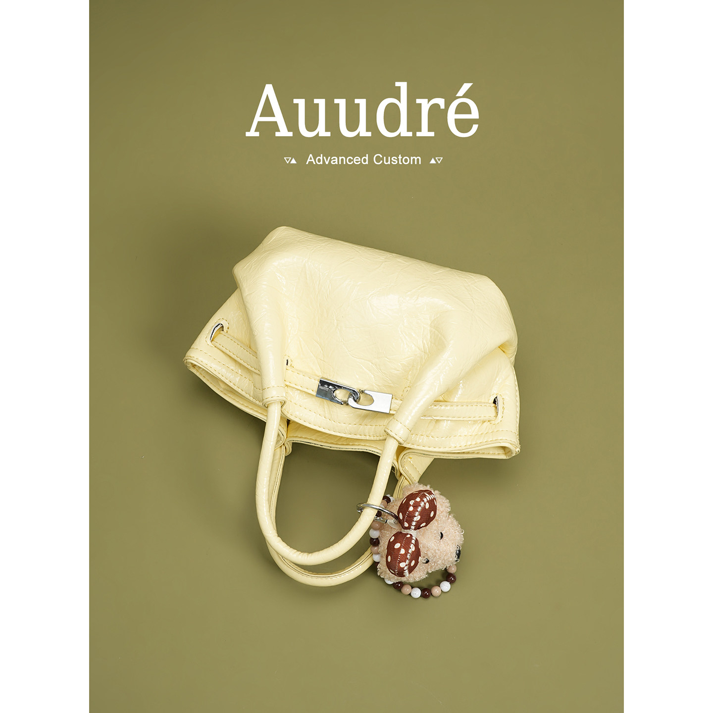 Auudre Luxury Stylish Yellow Handbag For Women 2026 New Summer Fashion Commuter Crossbody Small Tote Bag - Thumbnail 3