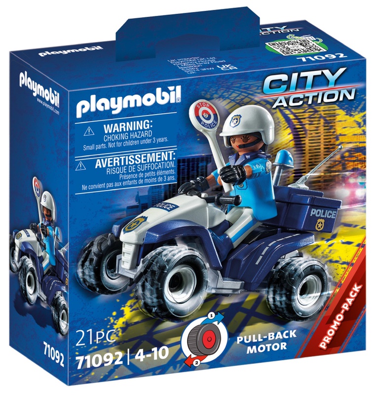 Playmobil71092 Playmobil World Plaza Police Pull-Back Car Building Block Toy