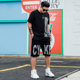 Trendiges Kurzarm-T-Shirt für fette Männer plus fette plus Größe lose Sommer dünne Viertelshorts lässiger dicker Mannanzug