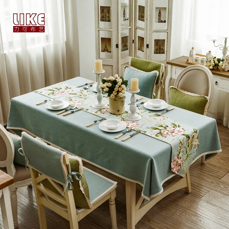 Original table flag bed flag tablecloth European coffee table tablecloth dining table fabric table mat American pastoral printing rectangle