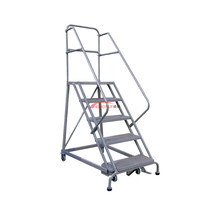 Warehouse climbing car mobile platform ladder warehouse shelf climbing ladder silent wheel shelf ladder pick-up stool