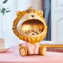 Nordic creative modern minimalist TV cabinet decorations home living room entrance key storage cute lion ornaments