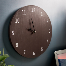 Nordic ins personality wooden wall clock clock small decoration light luxury living room milk tea shop American creative wall clock