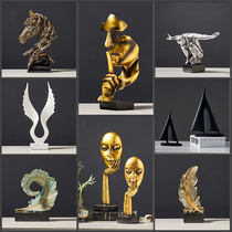 Nordic model room modern simple wine cabinet TV Cabinet silence is gold Office ornaments creative home decorations