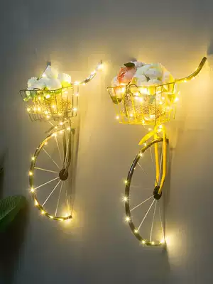 Retro industrial style bar wall bicycle barbecue milk tea Restaurant Creative wall wall decoration Hanging decoration