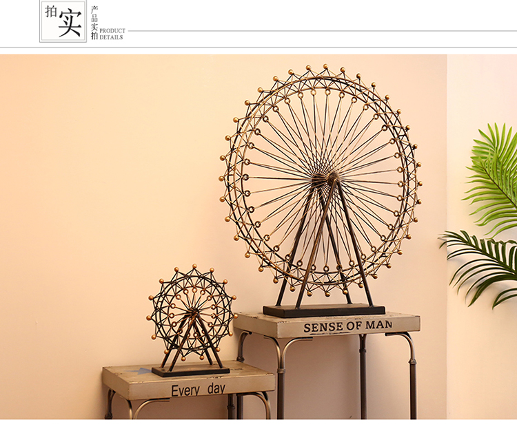 Retro Đu Quay Bánh Xe Mô Hình Máy Tính Để Bàn Trang Trí Phòng Khách Nhà Sáng Tạo Sắt Trang Trí Cửa Hàng Quần Áo Cửa Sổ Hiển Thị trang trí phòng khách nhà cấp 4