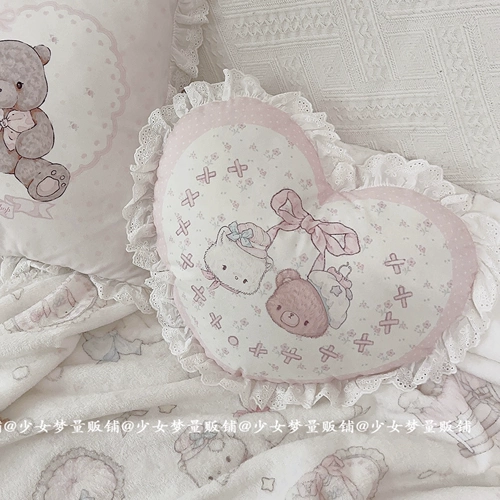 Оригинальная милая съемная двусторонная подушка, с медвежатами, подарок на день рождения