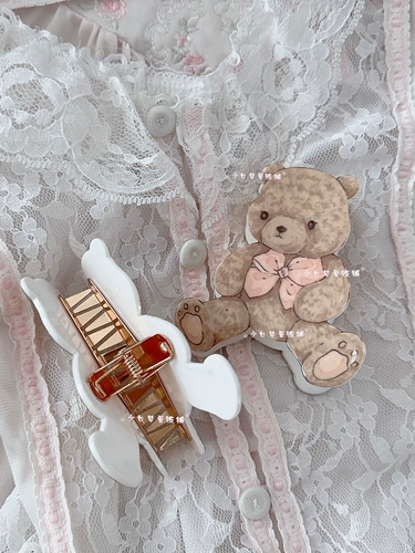 Оригинальная заколка-крабик, шпильки для волос, милый аксессуар для волос, заколка для волос, с медвежатами