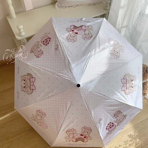 Оригинальный милый портативный зонтик, с медвежатами, защита от солнца, защита от ультрафиолета
