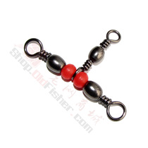 Old net Japanese red bead three-pronged swivel anti-winding connector DIY homemade boat fishing string hook and other fishing group 6 pieces