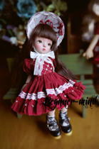 (Original Heart)Antique Clock 1 4 MSD BJD Doll Red Dress (sold out)