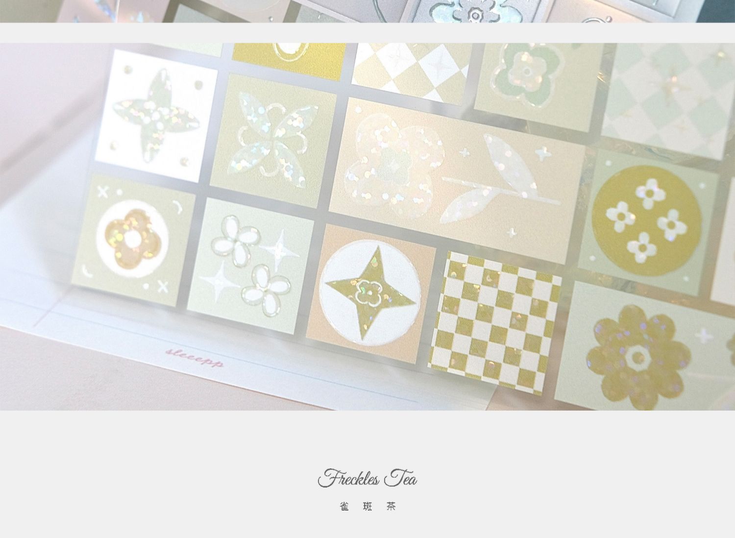 【預售】Vol4 花磚 雀斑茶新品原創模切貼紙卷 - 膠紙/膠帶/紙膠帶 - 紙 紫色