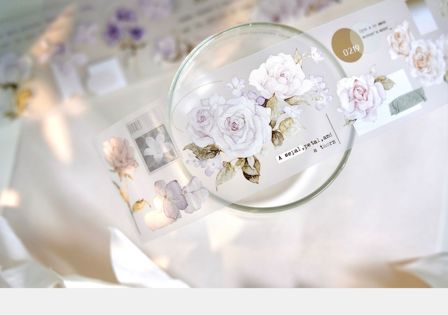 【預售】Vol4 春嫵花間 雀斑茶新品手帳膠帶 和紙/PET - 膠紙/膠帶/紙膠帶 - 紙 藍色