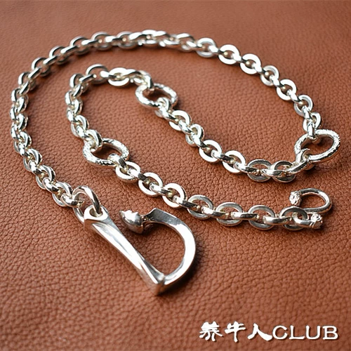 Изысканные штаны, бумажник на цепочке, цепочка ручной работы, серебро 990 пробы, серебро 925 пробы