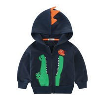 Boys  coat Pure cotton spring and Autumn childrens clothing Childrens cartoon crocodile baby sweater Childrens zipper cardigan top