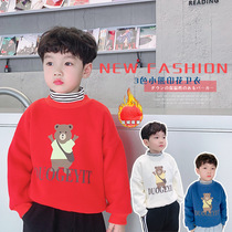 Boys plus-jacket in autumn and winter new Han Edition of small bear leisure and medium children warm and thicken babys long sleeve tide