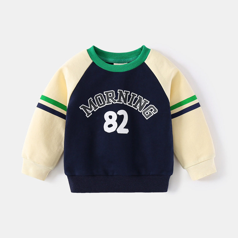 Children's sleeved sweater autumn Korean version 2022 new boys' pullover casual children's long-sleeved children's clothing