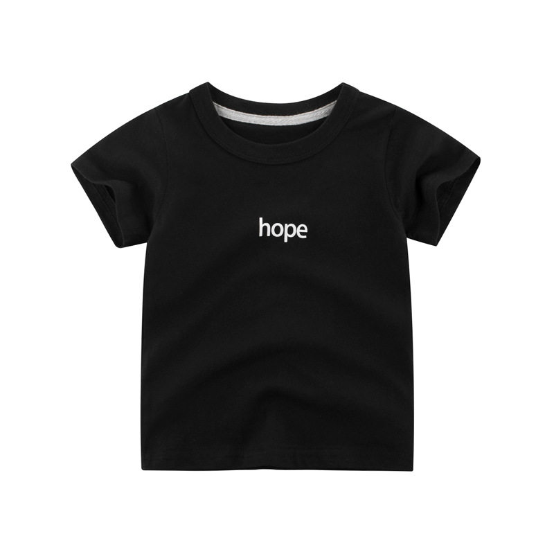 Children's clothing 2021 summer new children's short-sleeved T-shirt boy baby cotton top letter girl half-sleeve pop child