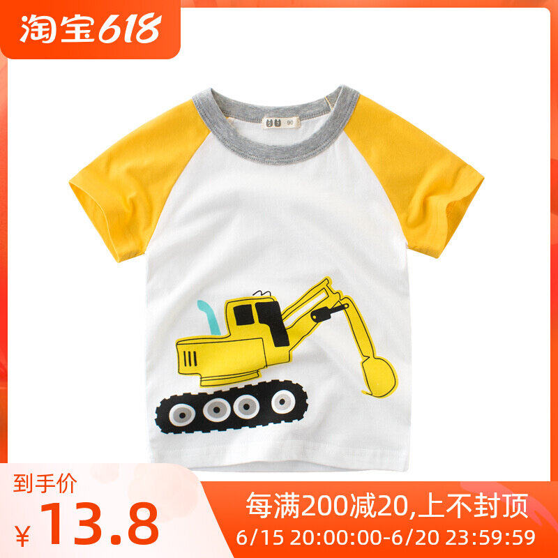 2022 children fitted new summer clothes children short sleeves T-shirt pure cotton boy round collar half sleeve baby blouses pure cotton 1-8 years old