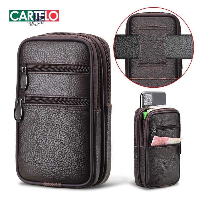 Cardile Crocodile Leather Phone Pouch Waist Bag for Men, Genuine Leather Phone Case, Men's Belt Bag, Elderly Bag, Cowhide for Work and Construction Site Cardile Crocodile Leather Phone Pouch Waist Bag for Men, Genuine Leather Phone Case, Men's Belt Bag, Elderly Bag, Cowhide for Work and Construction Site