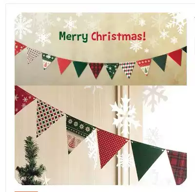 Christmas party decoration pull flag party home decoration pendant 1 5m Korean version of Christmas bunting Pennant