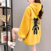 Pregnant women autumn and winter clothes suit fashion tide mother loose belly belly winter plus velvet padded long sleeve T-shirt top