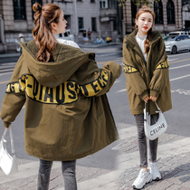 Pregnant womens winter cotton-padded clothes autumn and winter Korean version of loose and velvet padded jacket medium and long cotton-padded jacket winter coat